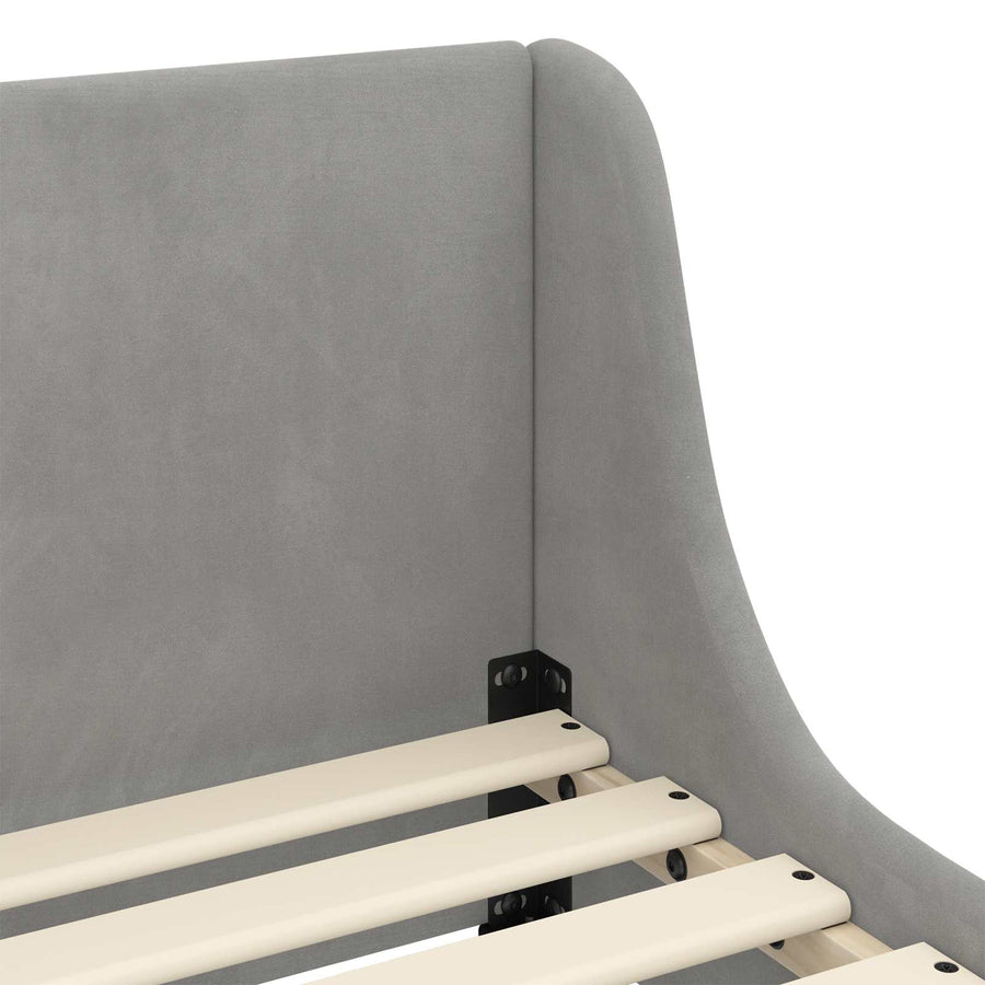 Bedframe voor kinderen met hoofdbord Lichtgrijs 80 x 200 cm