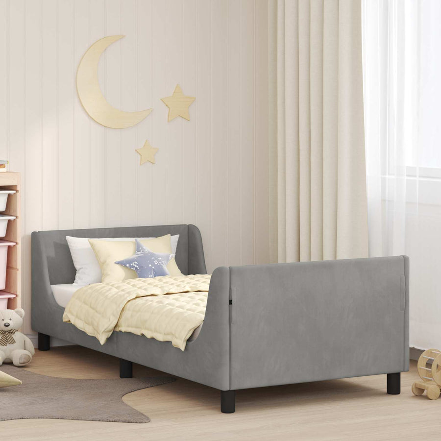 Bedframe voor kinderen met hoofdbord Lichtgrijs 80 x 200 cm