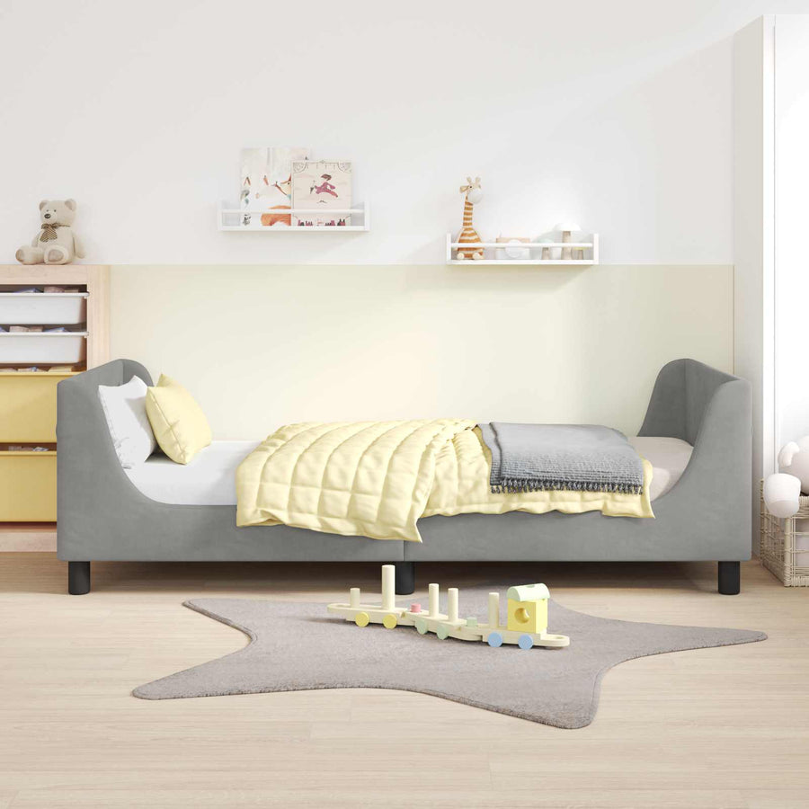 Bedframe voor kinderen met hoofdbord Lichtgrijs 80 x 200 cm