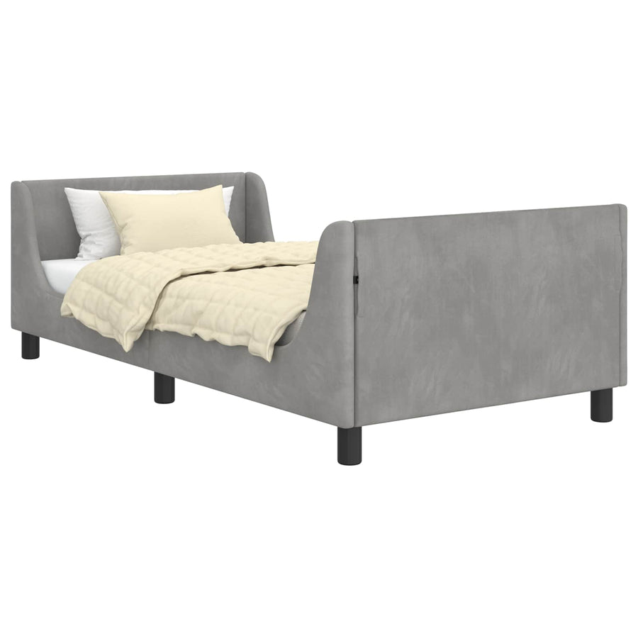 Bedframe voor kinderen met hoofdbord Lichtgrijs 80 x 200 cm