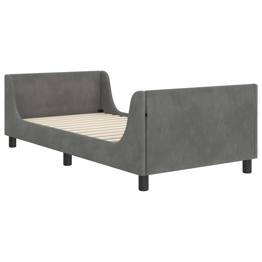 Bedframe voor kinderen met hoofdbord Donkergrijs 80 x 200 cm