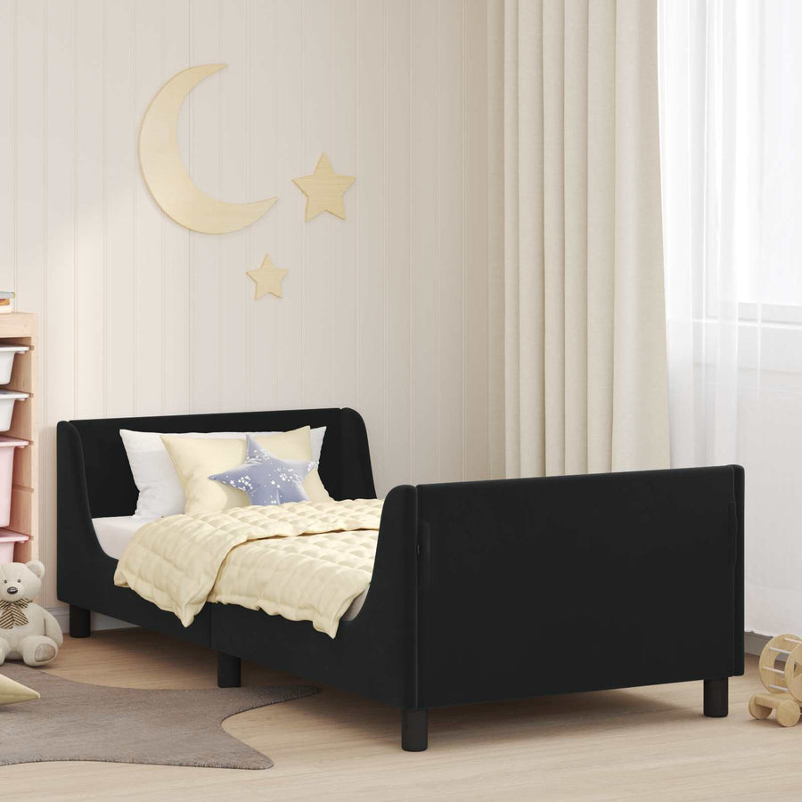 Bedframe voor kinderen met hoofdbord Zwart 80 x 200 cm Fluweel