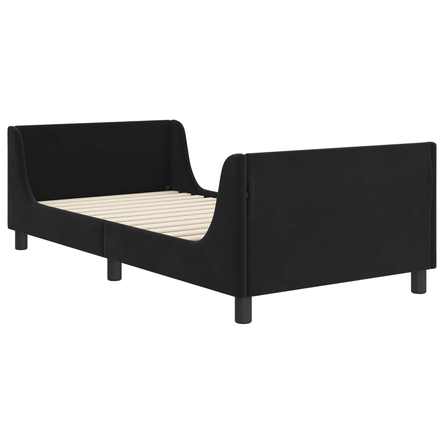 Bedframe voor kinderen met hoofdbord Zwart 80 x 200 cm Fluweel