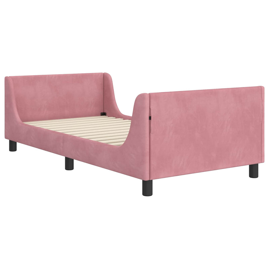Bedframe voor kinderen met hoofdbord Roze 80 x 200 cm Fluweel