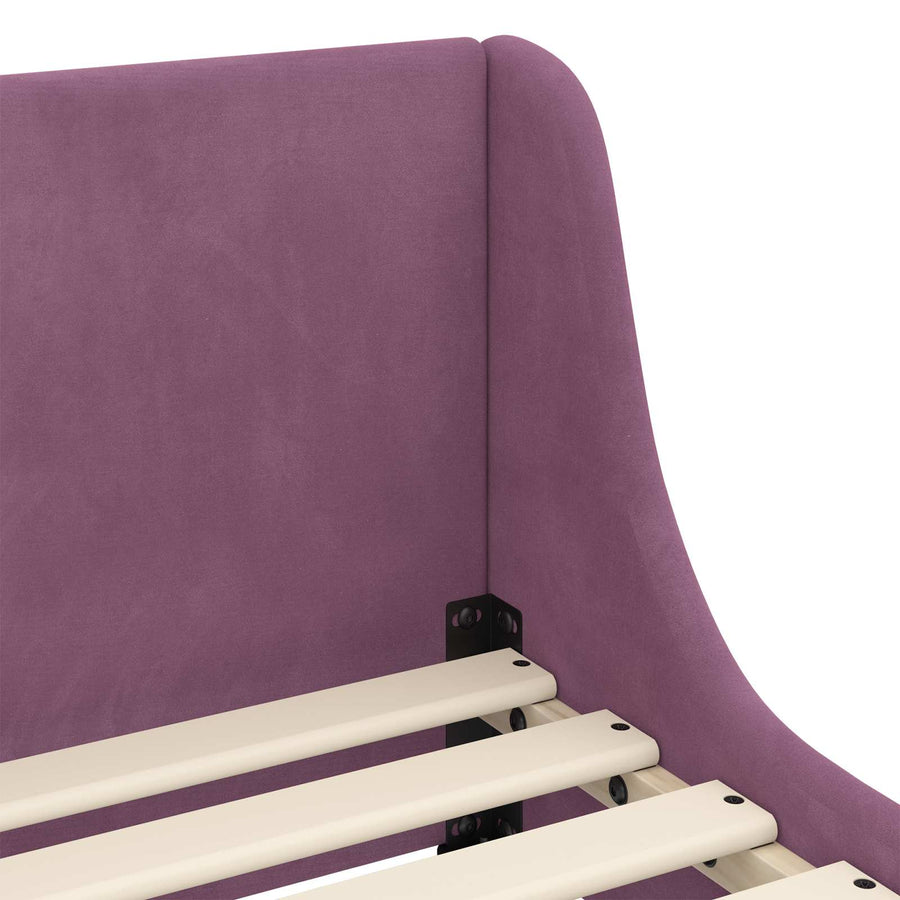 Bedframe voor kinderen met hoofdbord Paars 80 x 200 cm Fluweel