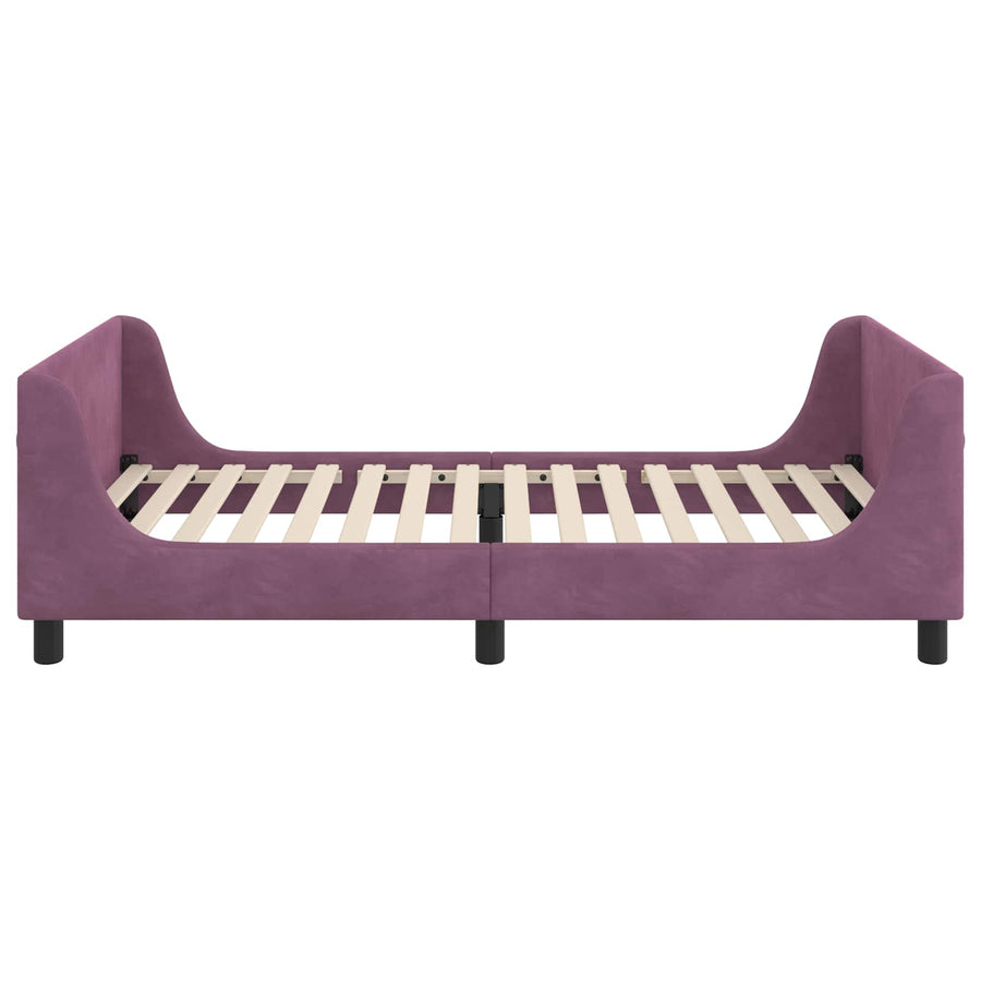 Bedframe voor kinderen met hoofdbord Paars 80 x 200 cm Fluweel