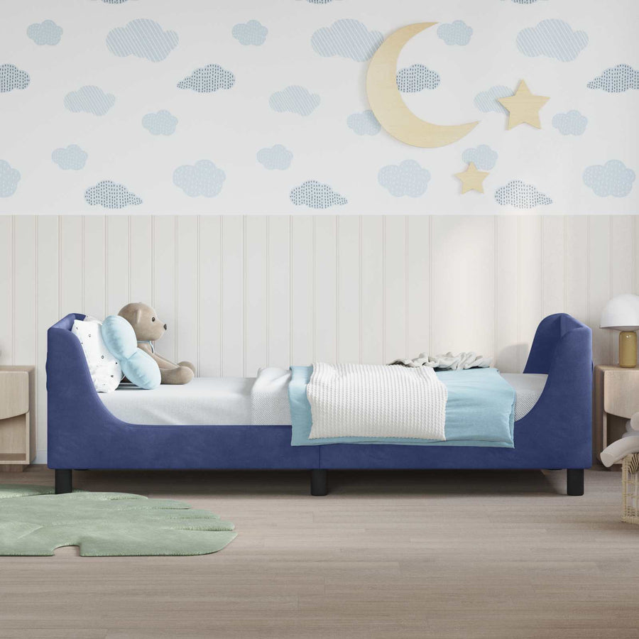 Bedframe voor kinderen met hoofdbord Politieblauw 80 x 200 cm