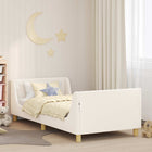 Kinderbedframe 90x190 cm crème met hoofdbord
