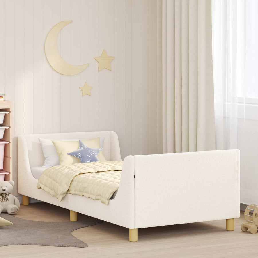 Bedframe voor kinderen met hoofdbord Crème 90 x 190 cm