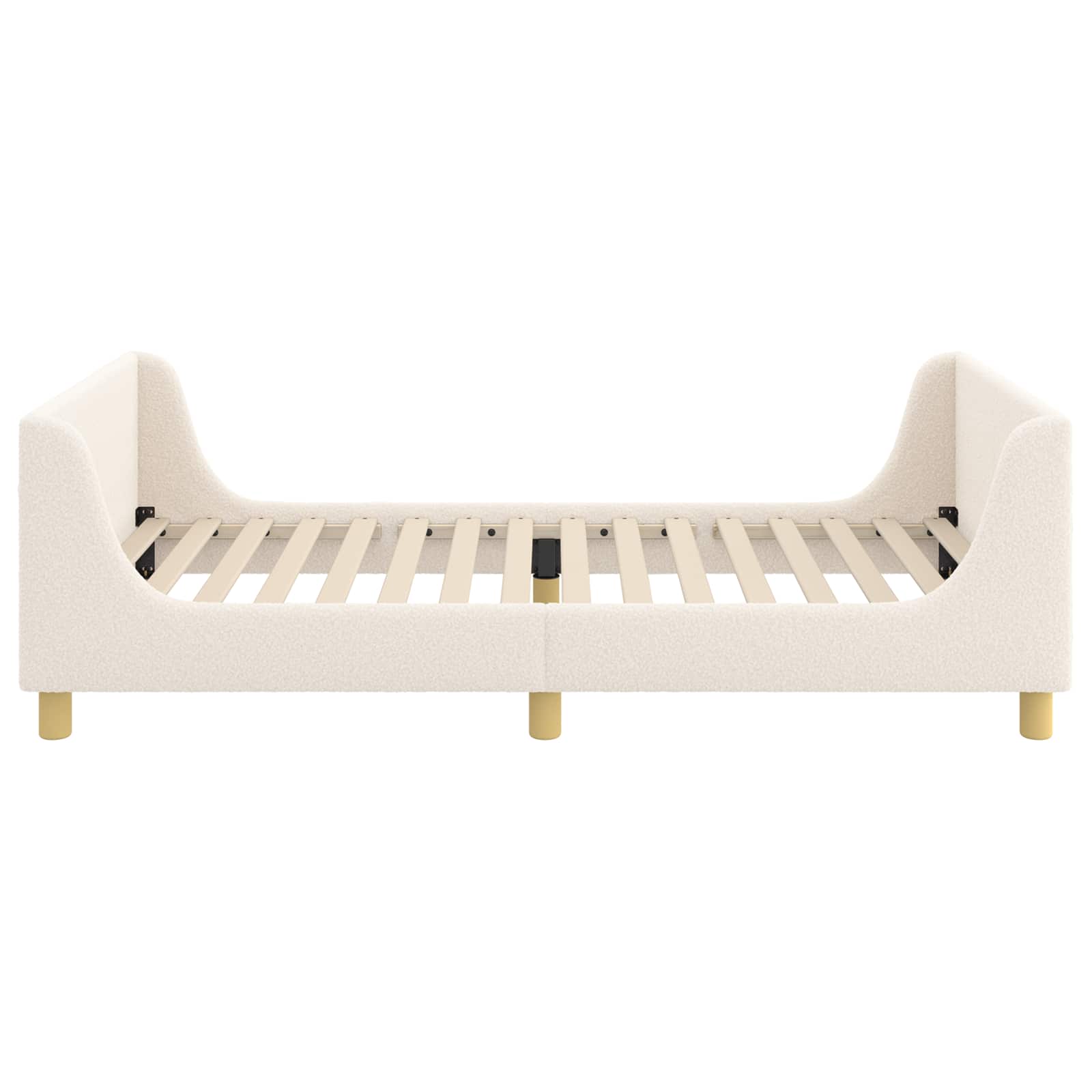 Bedframe voor kinderen met hoofdbord Crème 90 x 190 cm