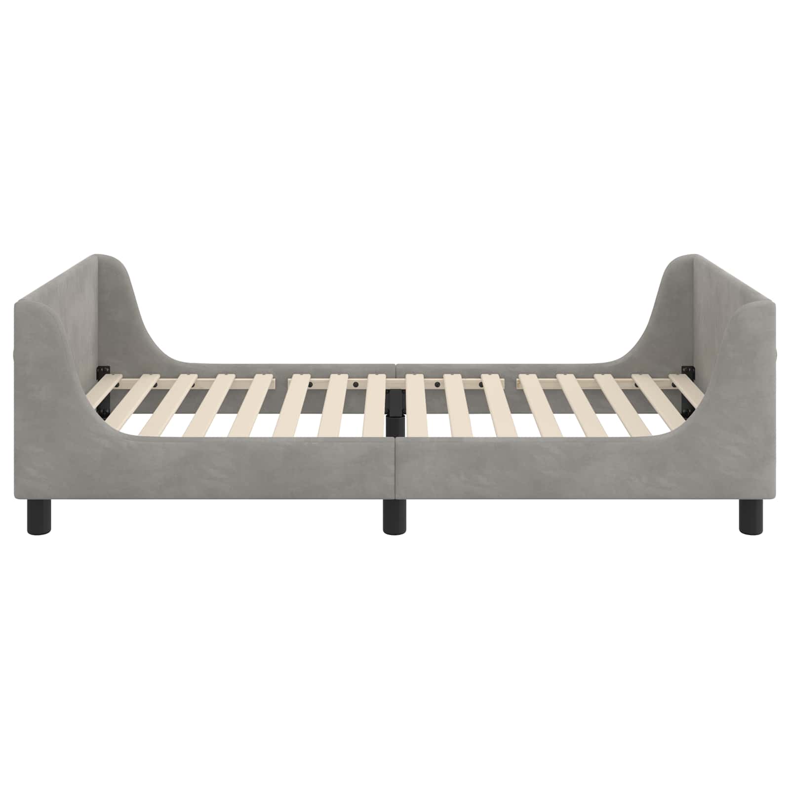 Bedframe voor kinderen met hoofdbord Lichtgrijs 90 x 190 cm