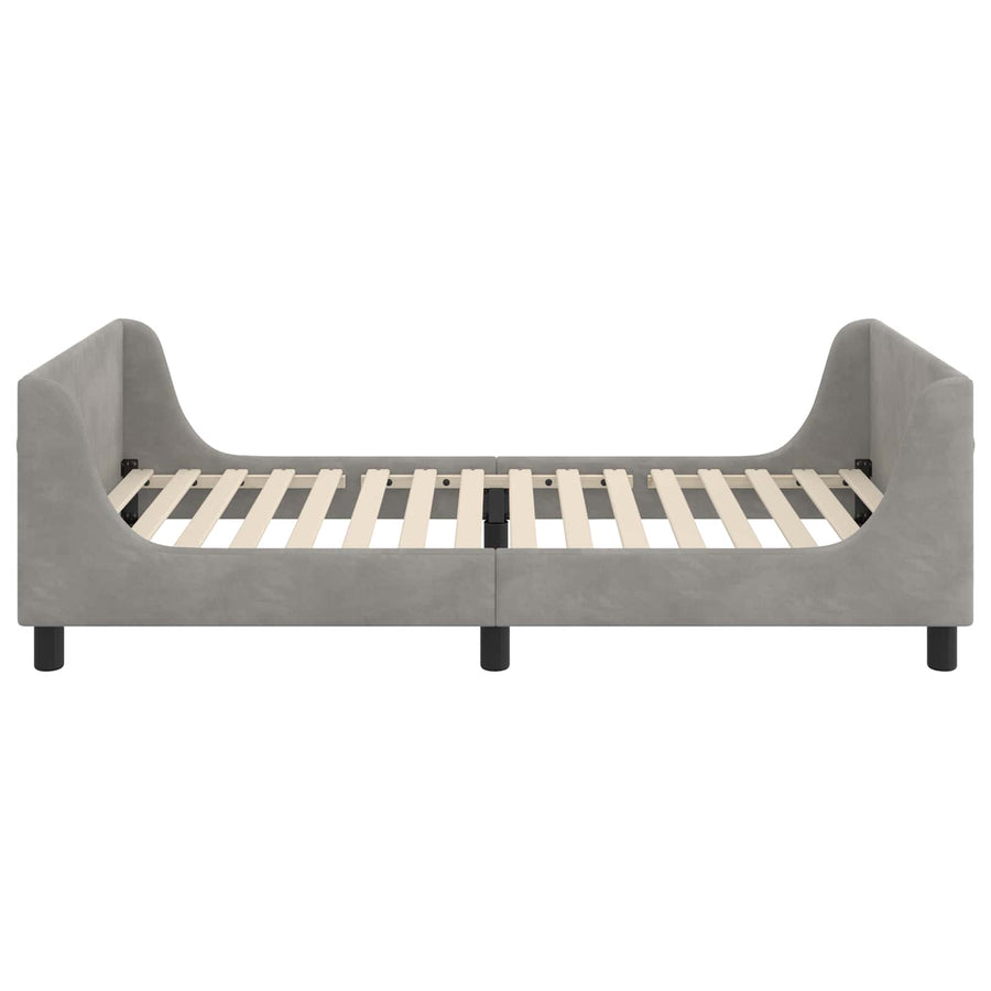 Bedframe voor kinderen met hoofdbord Lichtgrijs 90 x 190 cm