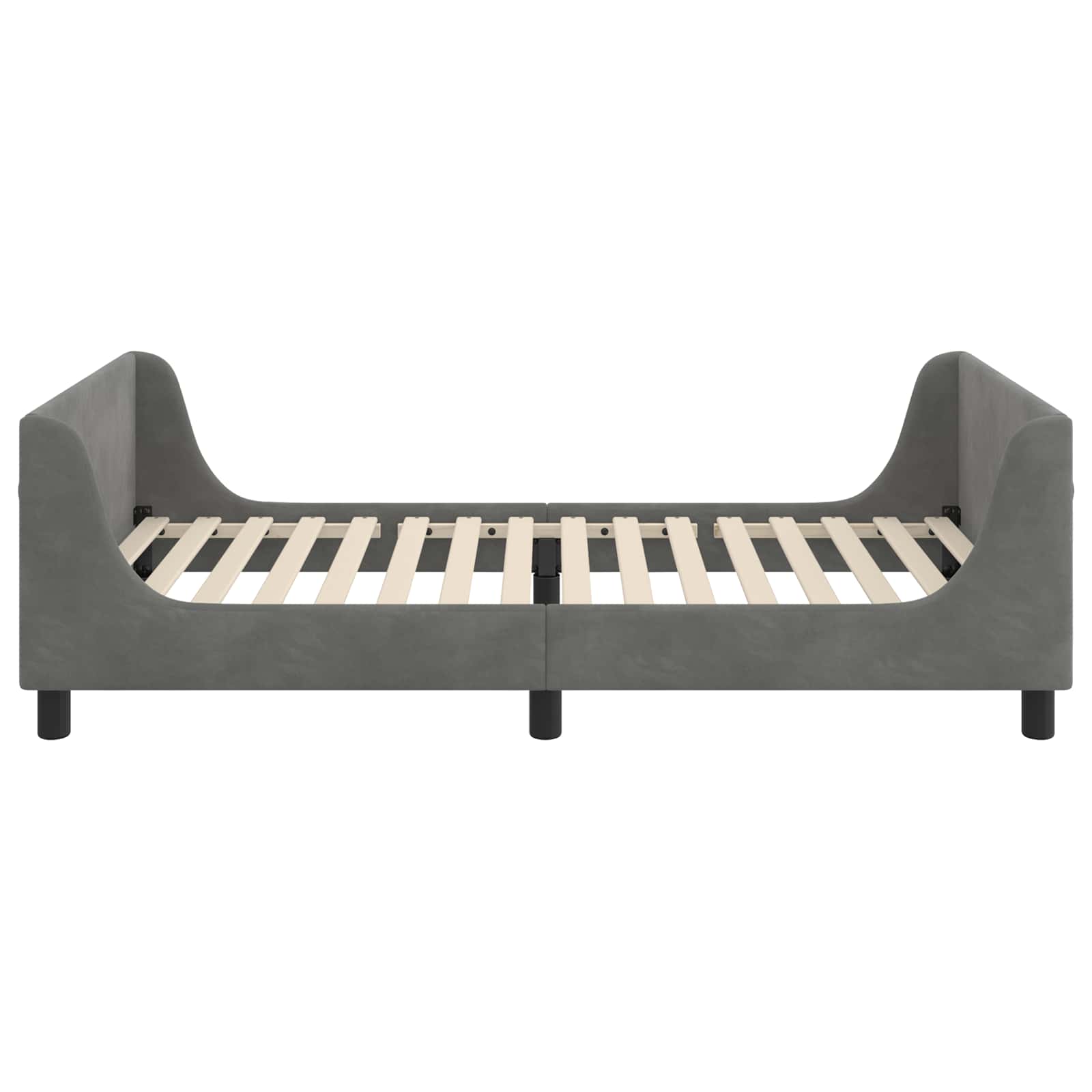 Bedframe voor kinderen met hoofdbord Donkergrijs 90 x 190 cm