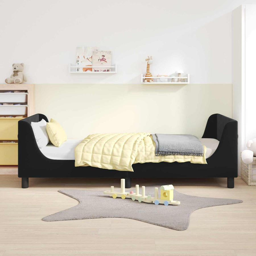 Bedframe voor kinderen met hoofdbord Zwart 90 x 190 cm Fluweel