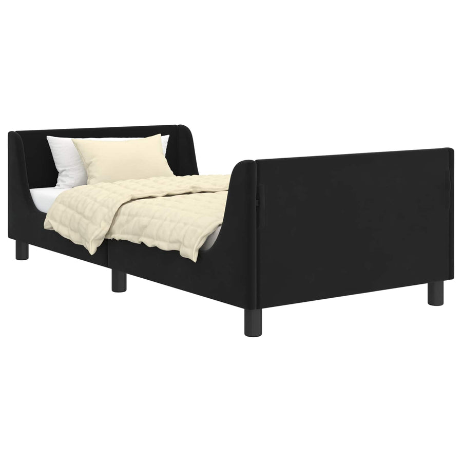 Bedframe voor kinderen met hoofdbord Zwart 90 x 190 cm Fluweel
