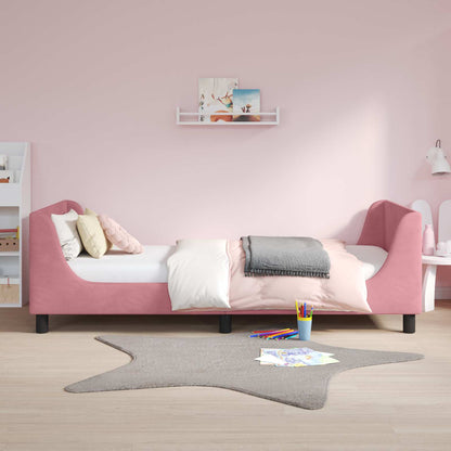 Bedframe voor kinderen met hoofdbord Roze 90 x 190 cm Fluweel