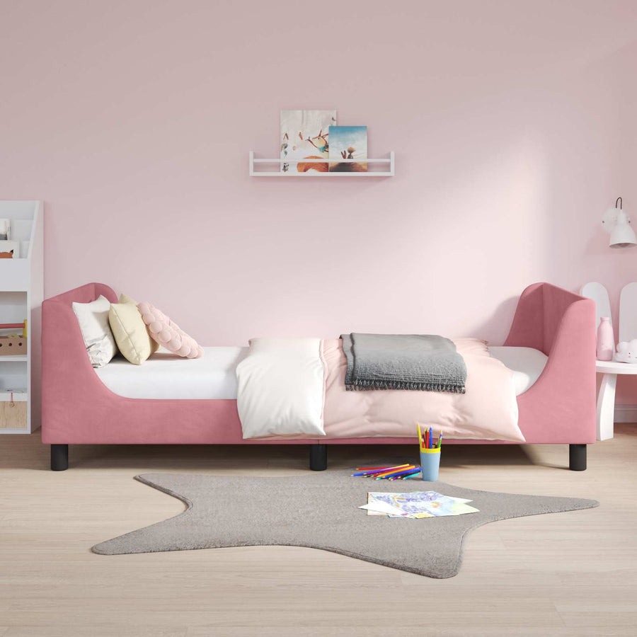 Bedframe voor kinderen met hoofdbord Roze 90 x 190 cm Fluweel
