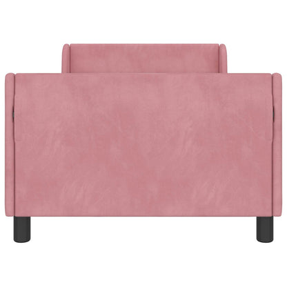 Bedframe voor kinderen met hoofdbord Roze 90 x 190 cm Fluweel