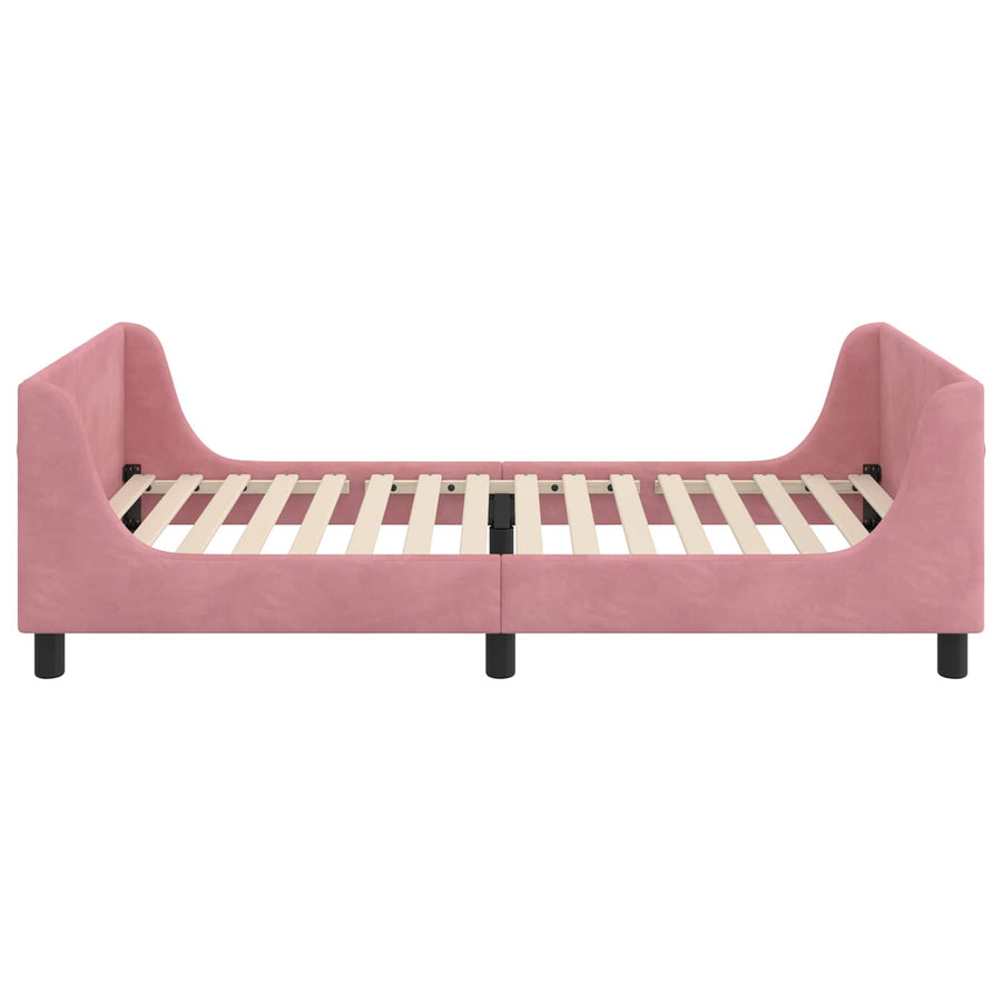 Bedframe voor kinderen met hoofdbord Roze 90 x 190 cm Fluweel