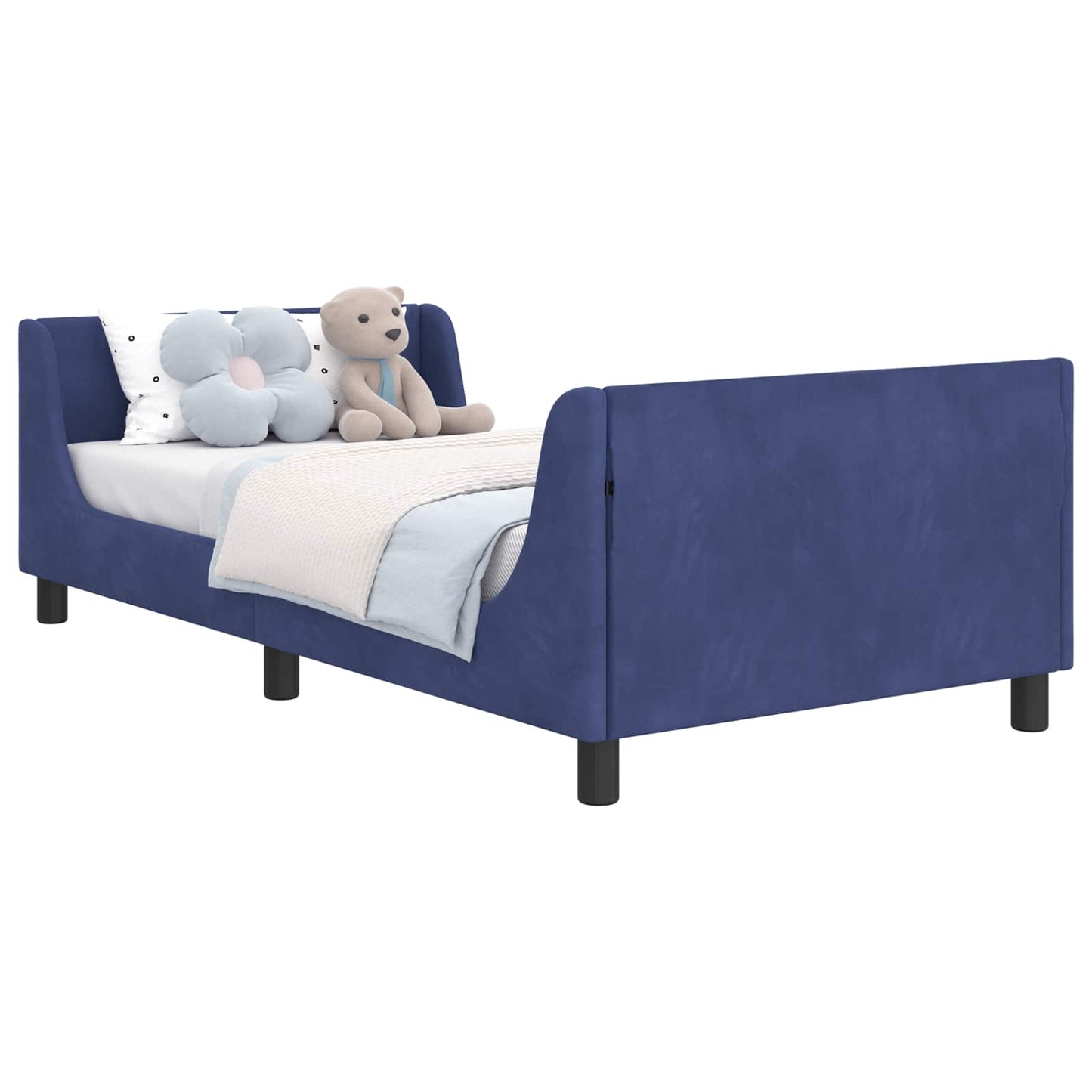 Bedframe voor kinderen met hoofdbord Politieblauw 90 x 190 cm