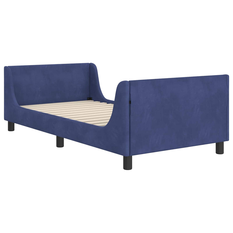 Bedframe voor kinderen met hoofdbord Politieblauw 90 x 190 cm