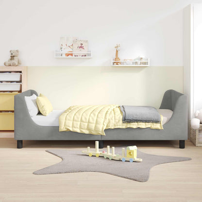 Bedframe voor kinderen met hoofdbord Lichtgrijs 90 x 200 cm