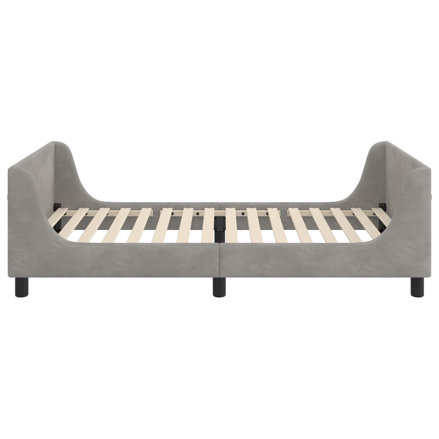 Bedframe voor kinderen met hoofdbord Lichtgrijs 90 x 200 cm
