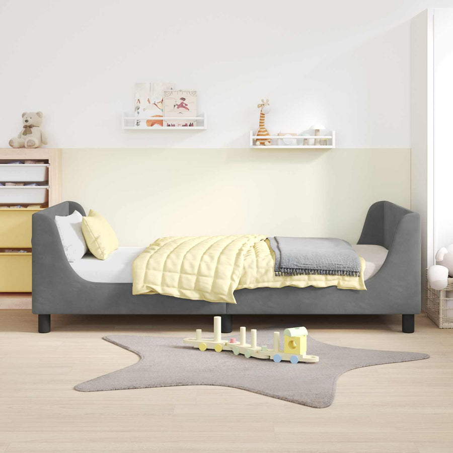Bedframe voor kinderen met hoofdbord Donkergrijs 90 x 200 cm