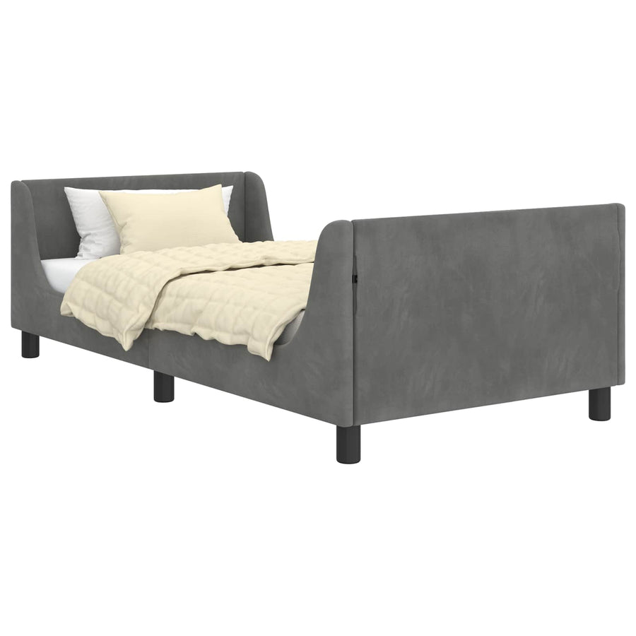 Bedframe voor kinderen met hoofdbord Donkergrijs 90 x 200 cm