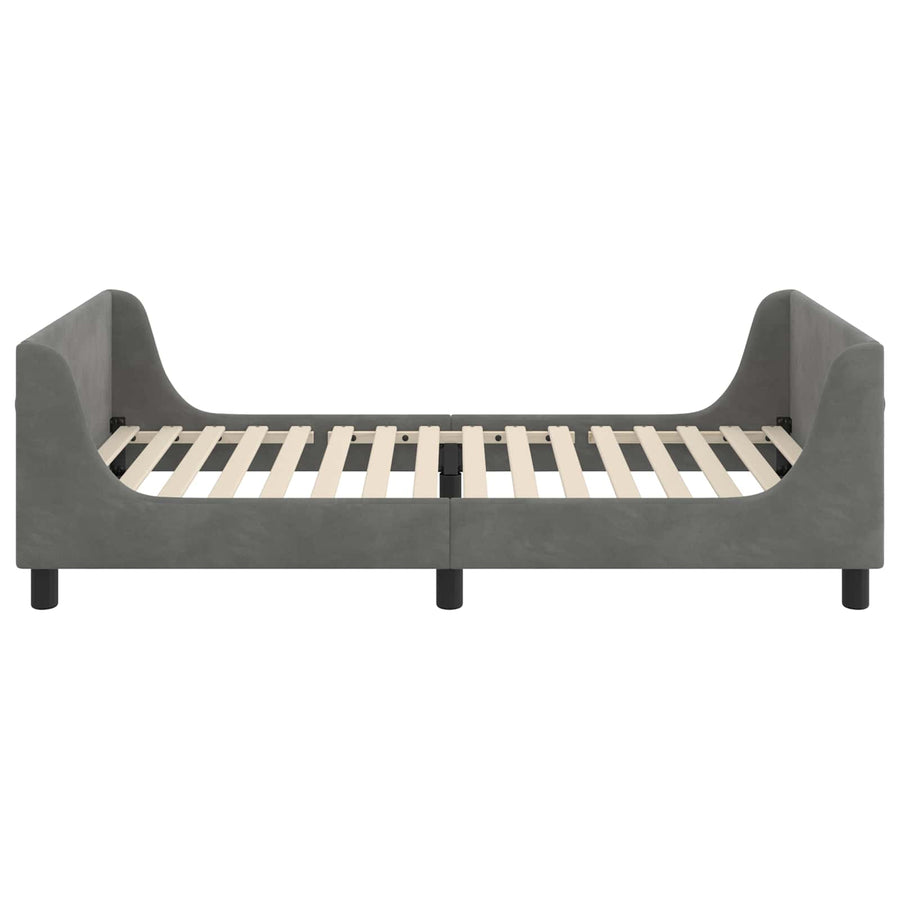 Bedframe voor kinderen met hoofdbord Donkergrijs 90 x 200 cm