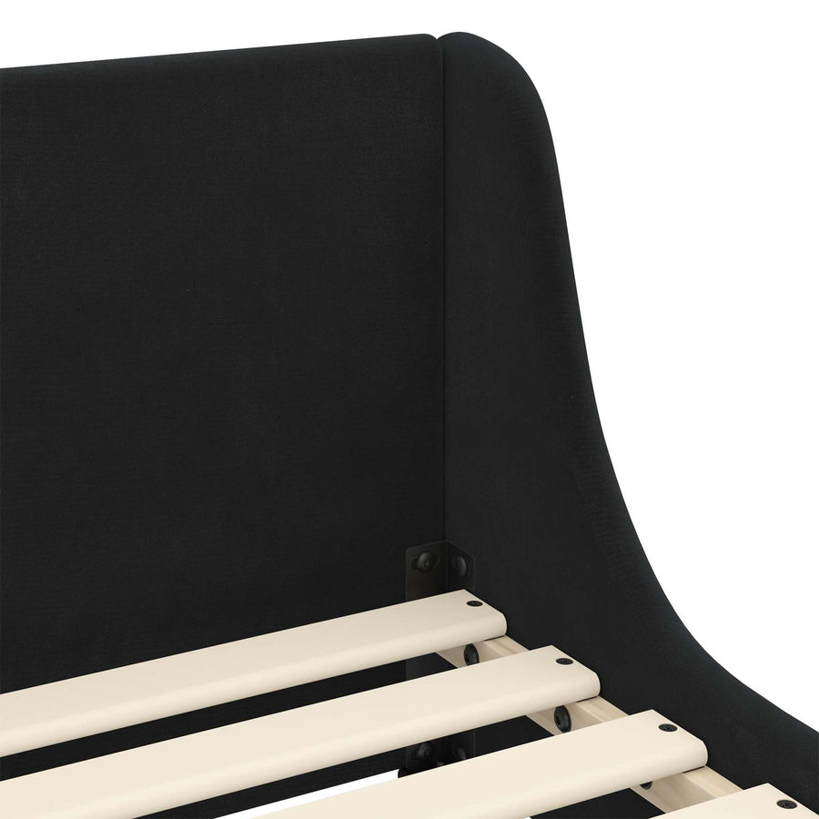 Bedframe voor kinderen met hoofdbord Zwart 90 x 200 cm Fluweel