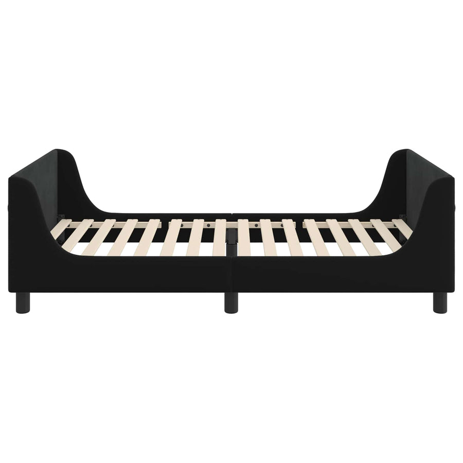 Bedframe voor kinderen met hoofdbord Zwart 90 x 200 cm Fluweel