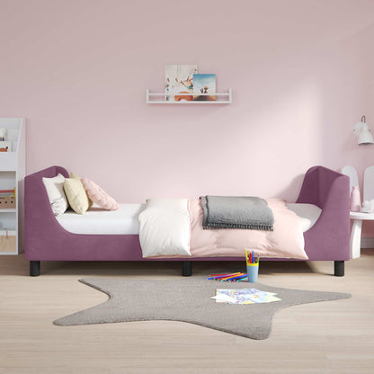 Bedframe voor kinderen met hoofdbord Paars 90 x 200 cm Fluweel