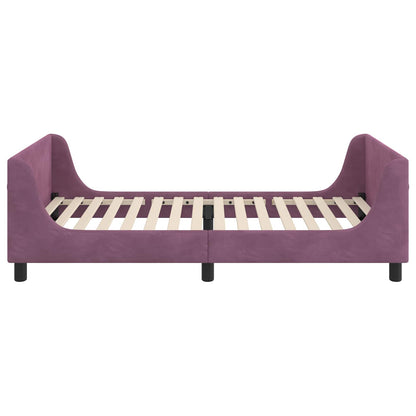 Bedframe voor kinderen met hoofdbord Paars 90 x 200 cm Fluweel