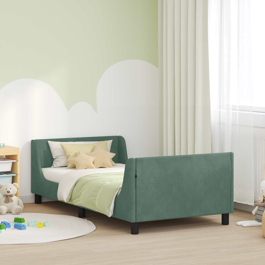 Bedframe voor kinderen met hoofdbord Zeegroen 90 x 200 cm