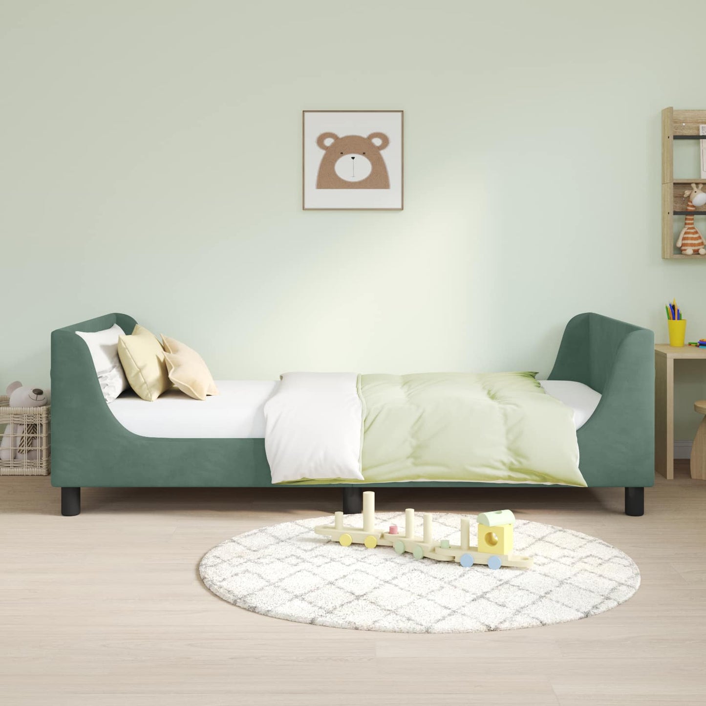 Bedframe voor kinderen met hoofdbord Zeegroen 90 x 200 cm