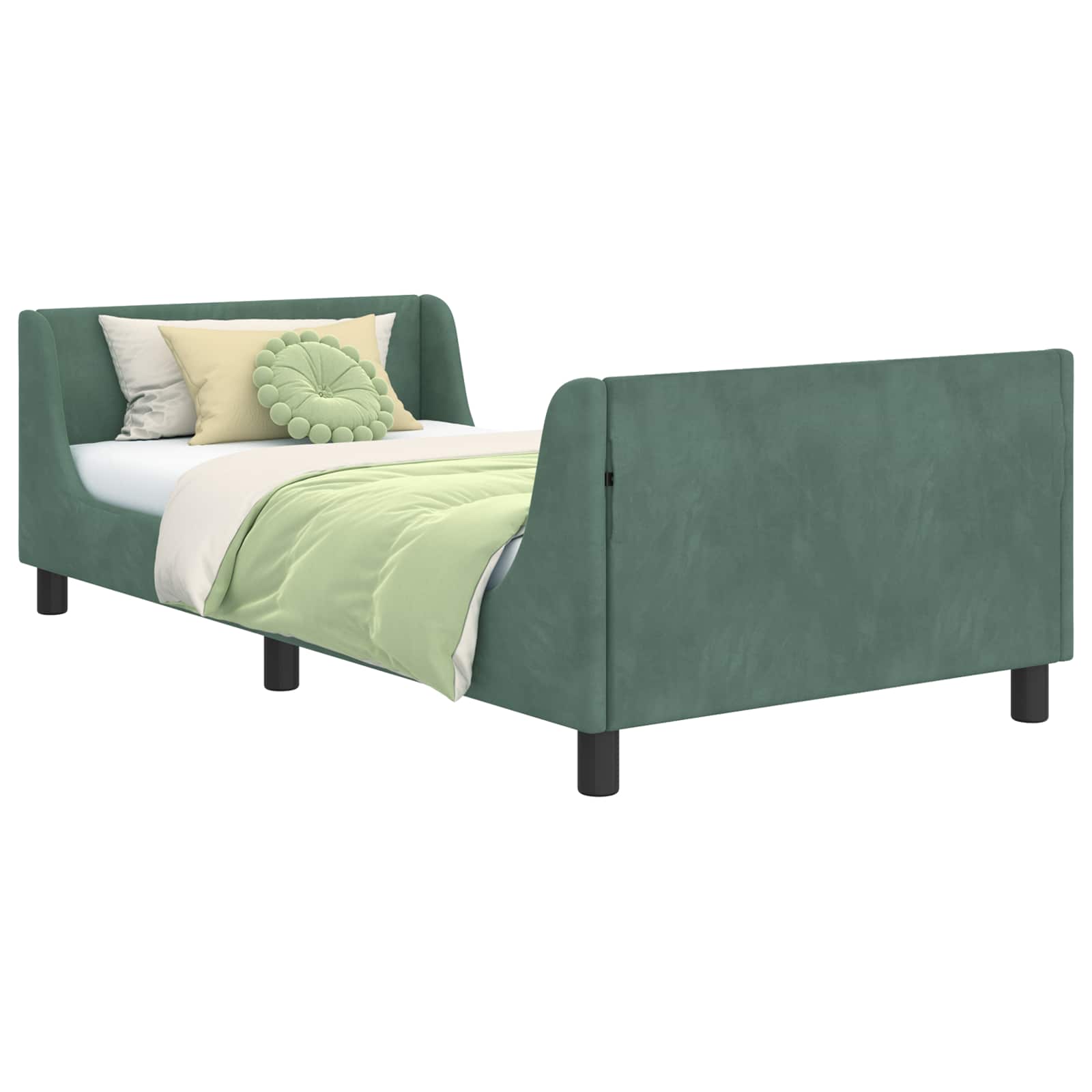 Bedframe voor kinderen met hoofdbord Zeegroen 90 x 200 cm