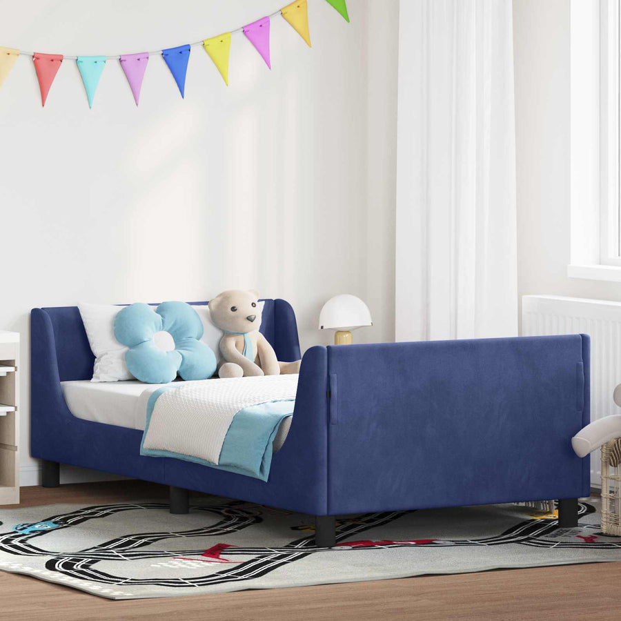 Bedframe voor kinderen met hoofdbord Politieblauw 90 x 200 cm