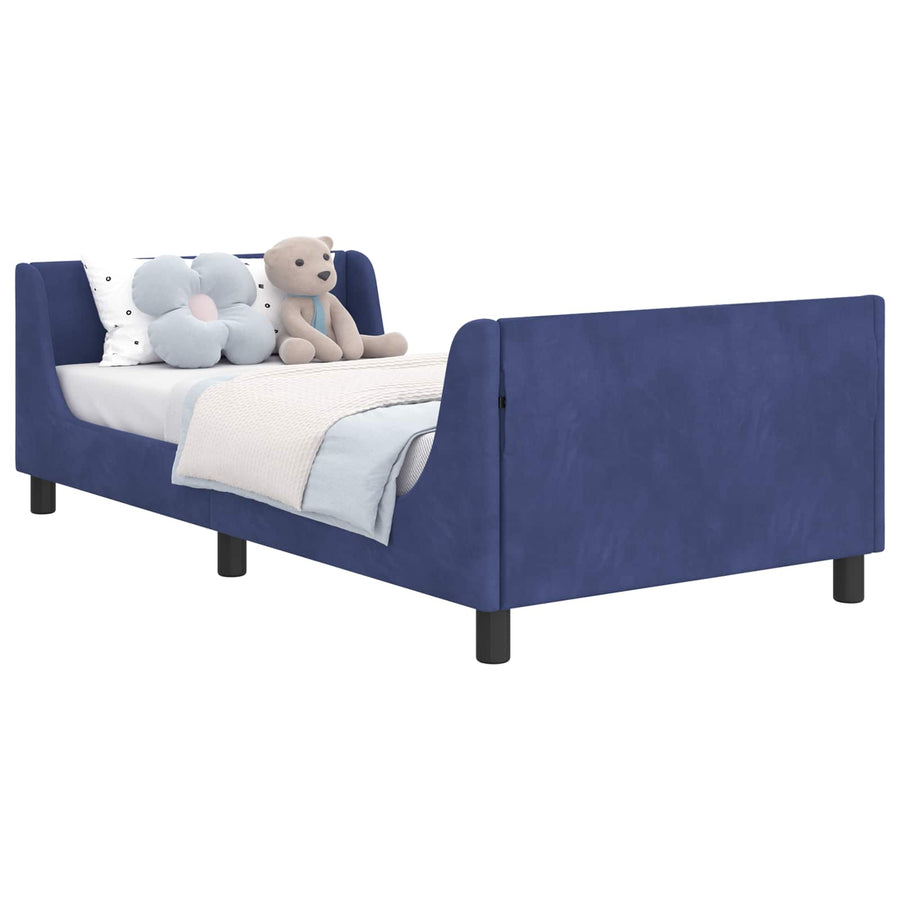 Bedframe voor kinderen met hoofdbord Politieblauw 90 x 200 cm