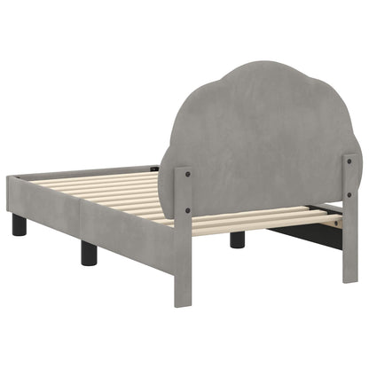 Peuterbedframe met hoofdbord Lichtgrijs 70 x 140 cm Fluweel