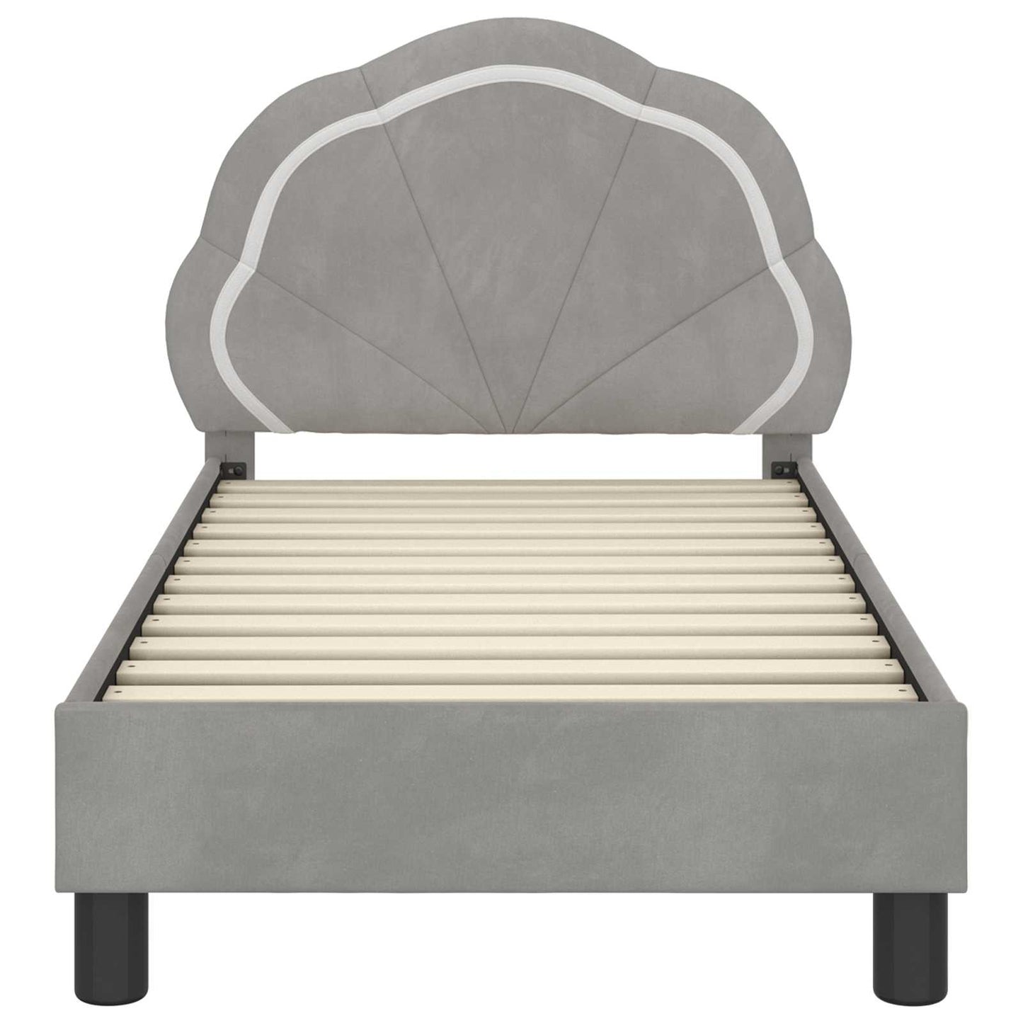 Peuterbedframe met hoofdbord Lichtgrijs 70 x 140 cm Fluweel
