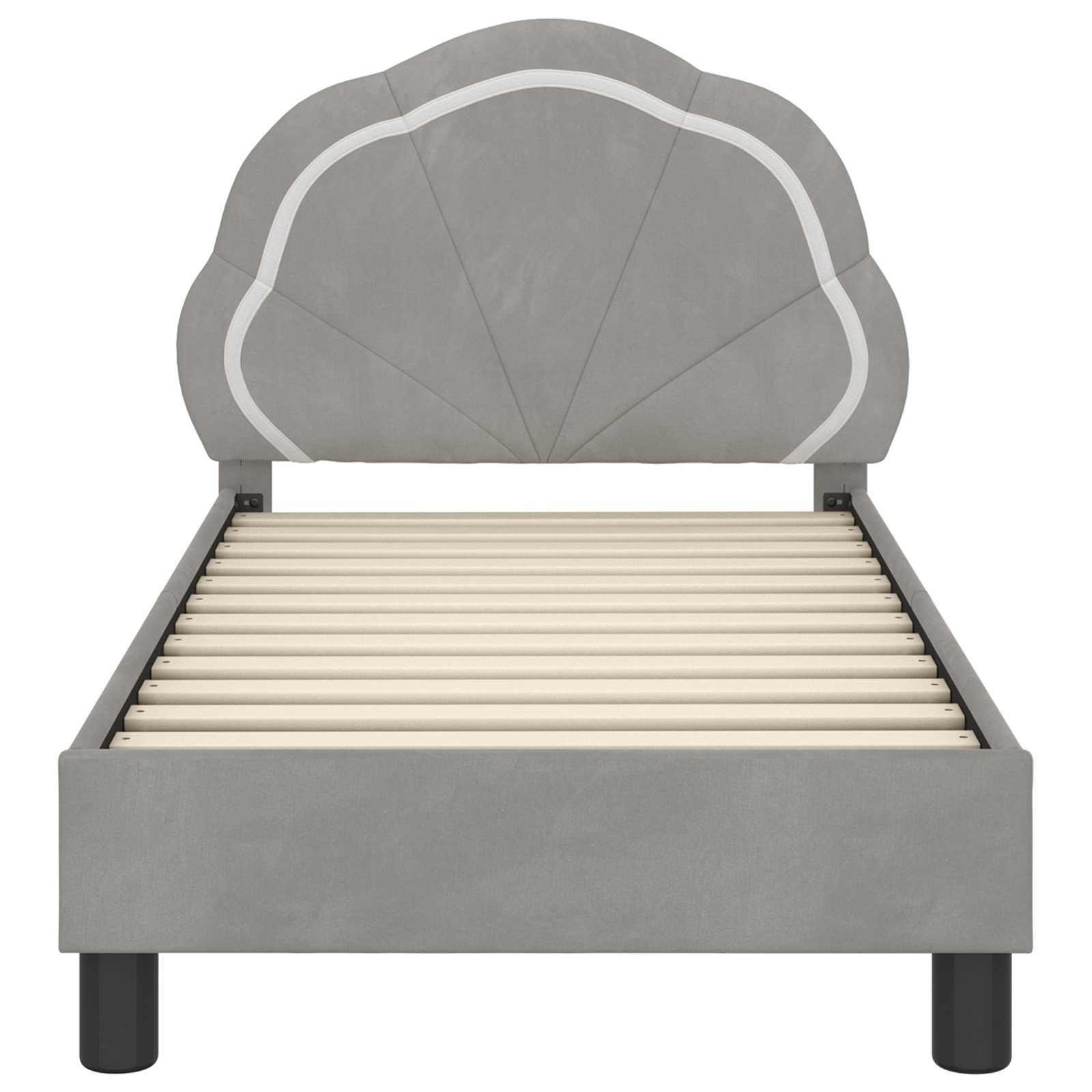 Peuterbedframe met hoofdbord Lichtgrijs 70 x 140 cm Fluweel