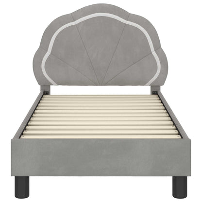 Peuterbedframe met hoofdbord Lichtgrijs 70 x 140 cm Fluweel