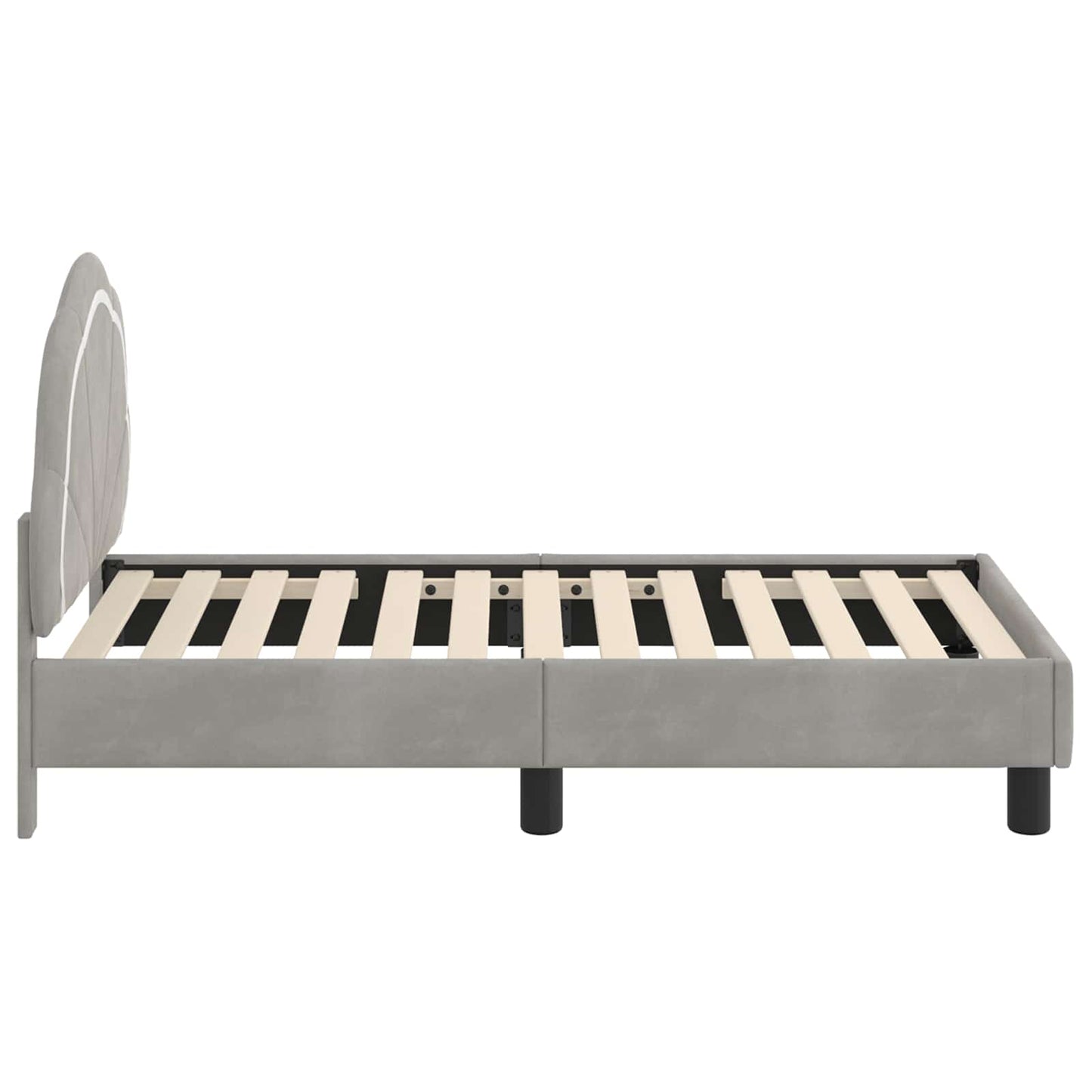 Peuterbedframe met hoofdbord Lichtgrijs 70 x 140 cm Fluweel