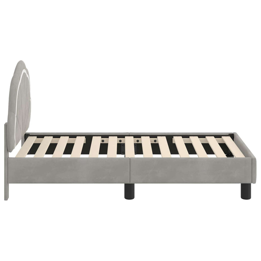 Peuterbedframe met hoofdbord Lichtgrijs 70 x 140 cm Fluweel