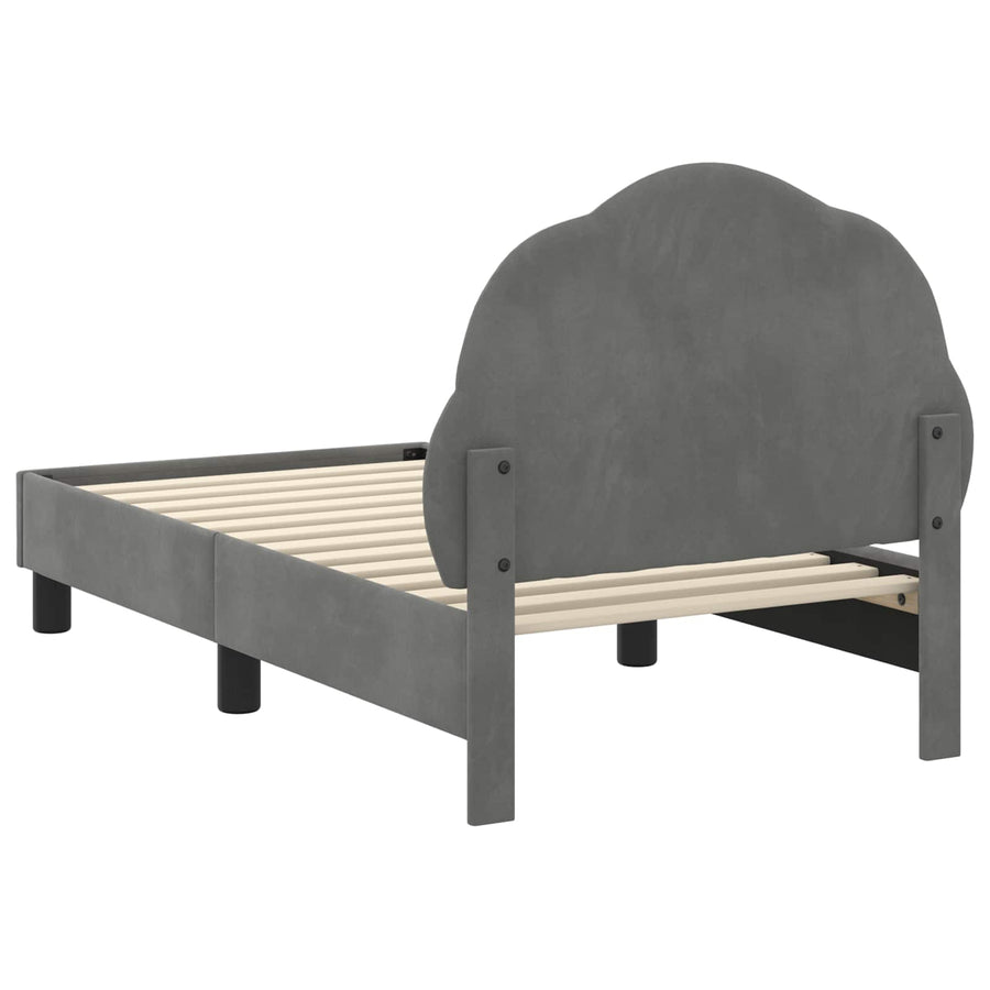 Peuterbedframe met hoofdbord Donkergrijs 70 x 140 cm Fluweel