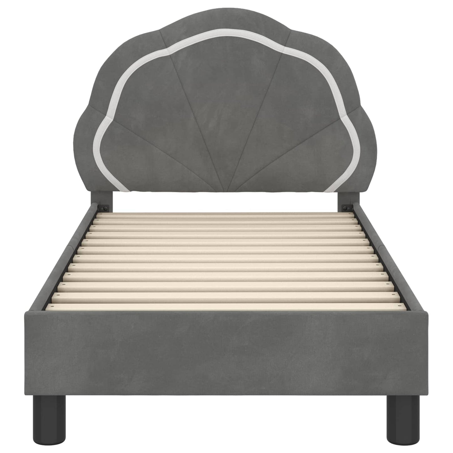 Peuterbedframe met hoofdbord Donkergrijs 70 x 140 cm Fluweel