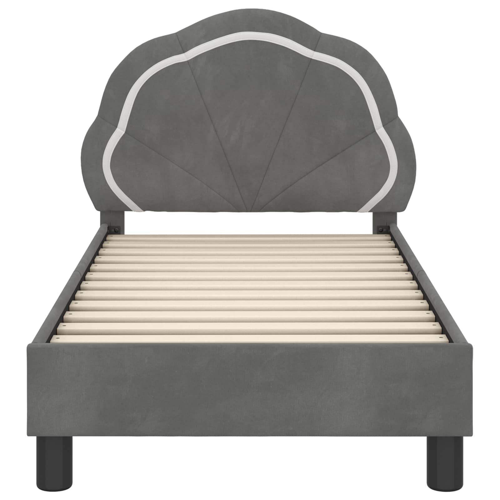 Peuterbedframe met hoofdbord Donkergrijs 70 x 140 cm Fluweel