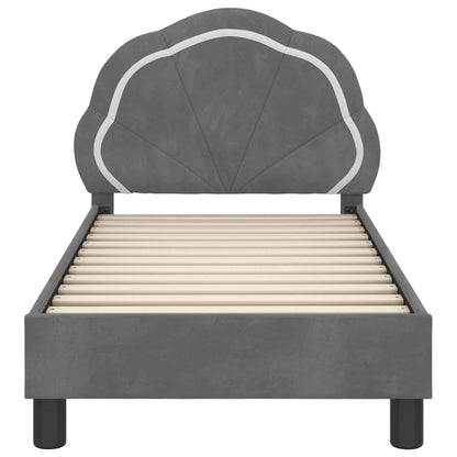 Peuterbedframe met hoofdbord Donkergrijs 70 x 140 cm Fluweel