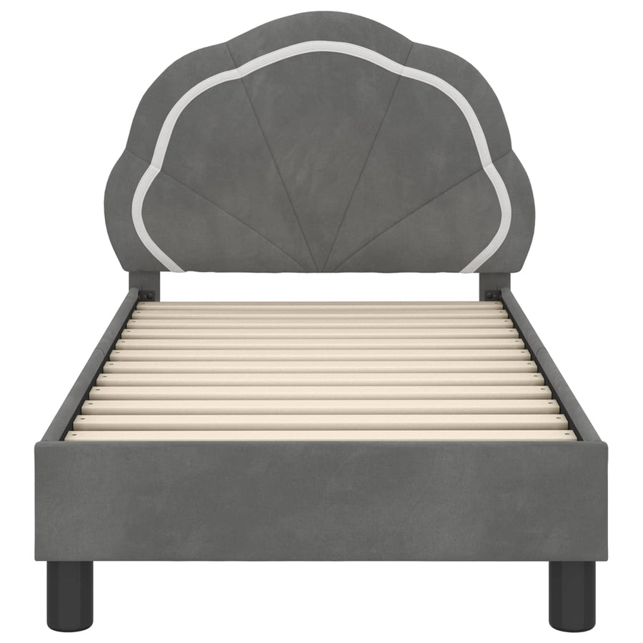 Peuterbedframe met hoofdbord Donkergrijs 70 x 140 cm Fluweel